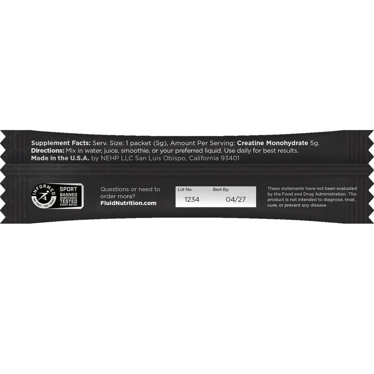 100% Creatine Monohydrate (30 Single Servings)