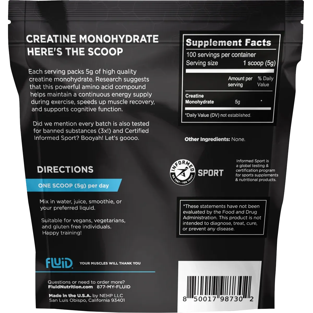 100% Creatine Monohydrate (30 Single Servings)