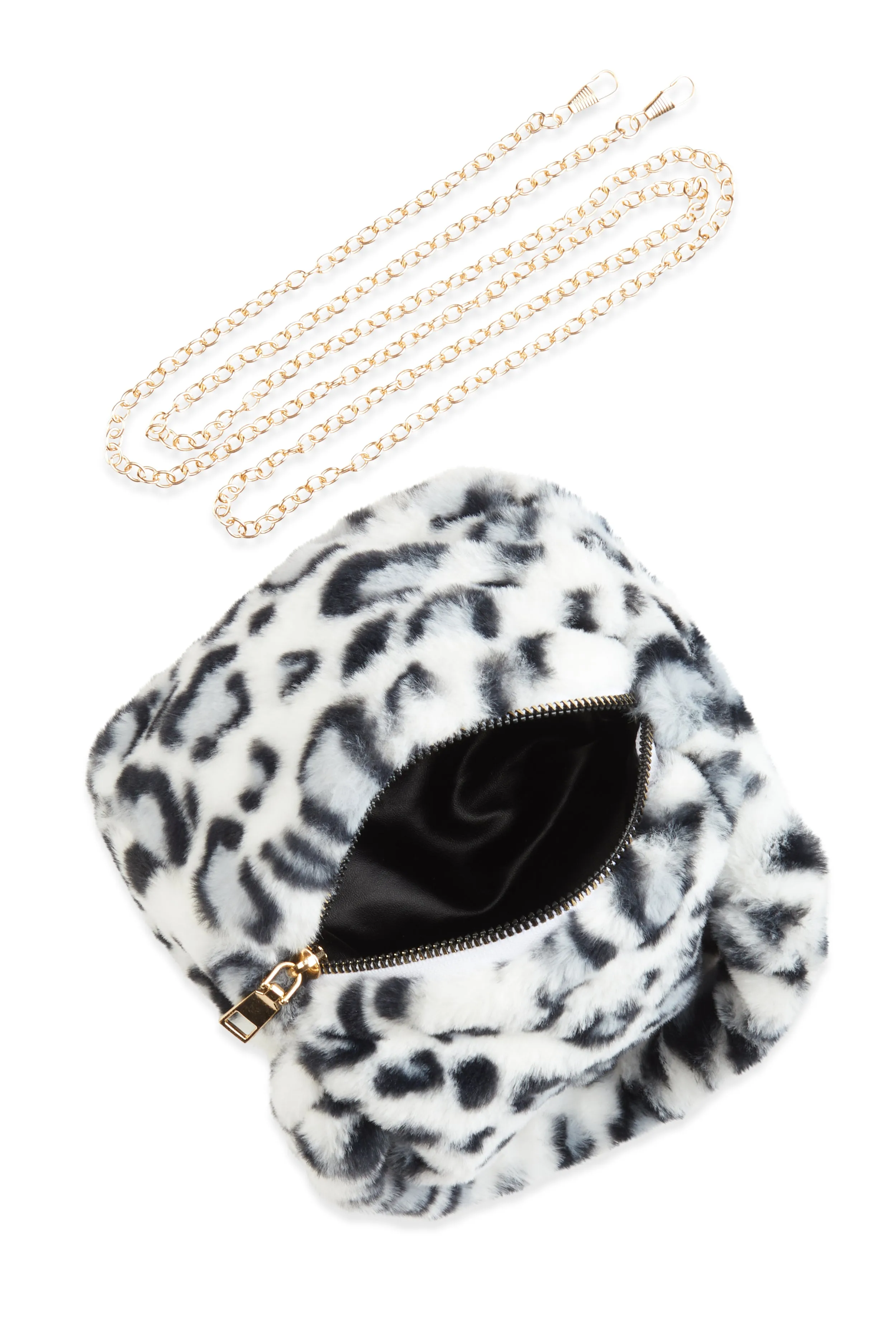 Animal Print Faux Fur Convertible Handbag
