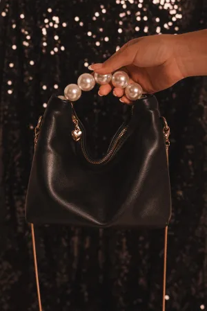Annalise Pearl Handle Bag - Black