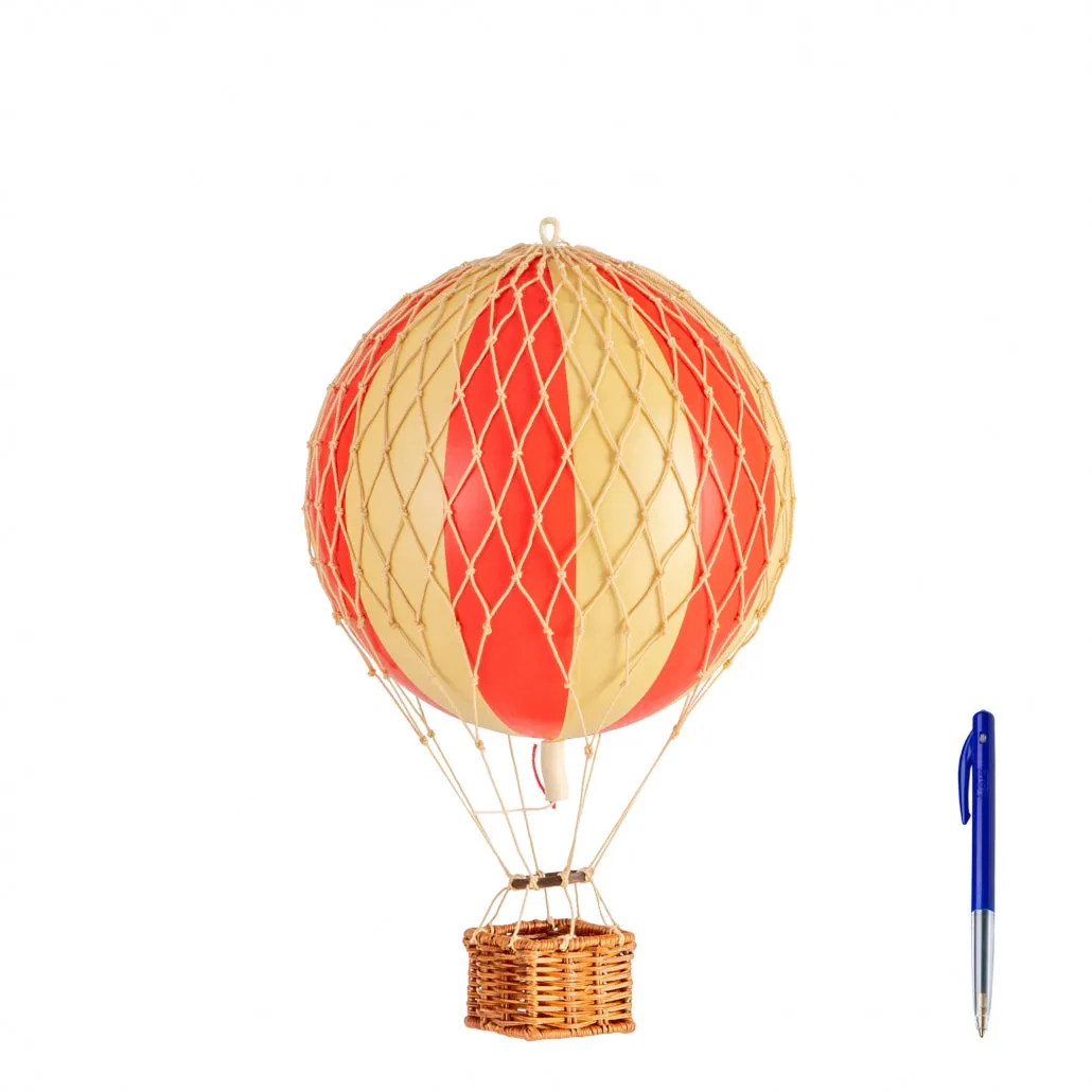 Authentic Models Travels Light. Red Double - Hot Air Balloon Hanging Decor - 30cm
