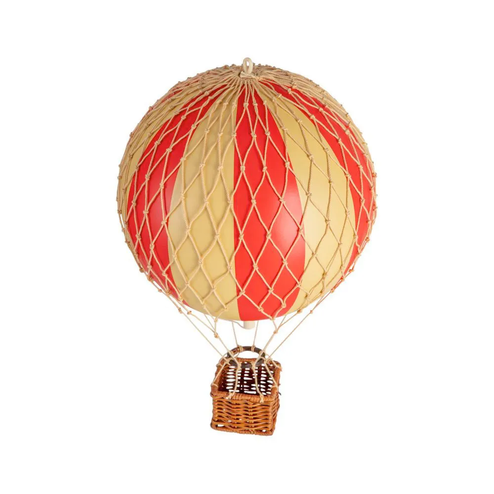 Authentic Models Travels Light. Red Double - Hot Air Balloon Hanging Decor - 30cm