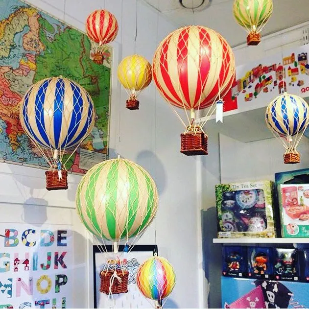 Authentic Models Travels Light. Red Double - Hot Air Balloon Hanging Decor - 30cm