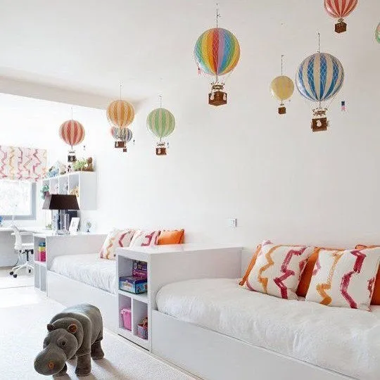 Authentic Models Travels Light. Red Double - Hot Air Balloon Hanging Decor - 30cm