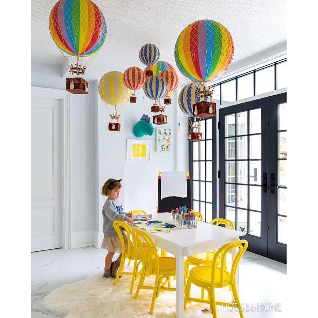 Authentic Models Travels Light. Red Double - Hot Air Balloon Hanging Decor - 30cm