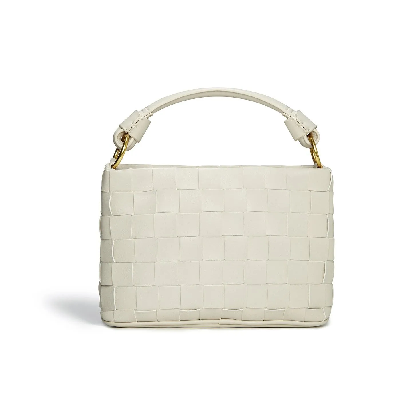 Baby Bella Woven Vegan Leather Crossbody Bag | White