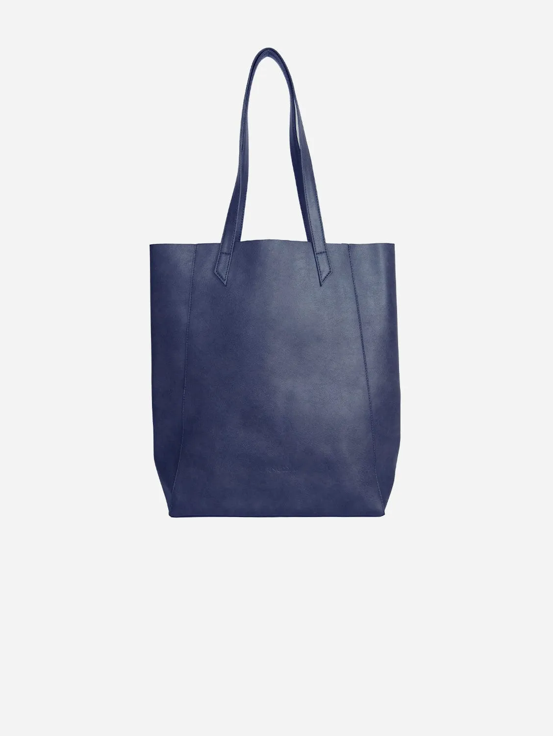 Basic Vegan Leather Everyday Tote Bag | Navy Blue