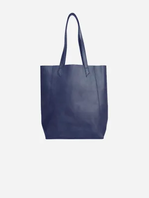 Basic Vegan Leather Everyday Tote Bag | Navy Blue