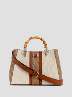 Brown Kerima Bamboo Satchel Bag