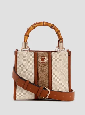 Brown Logo Kerima Bamboo Mini Tote