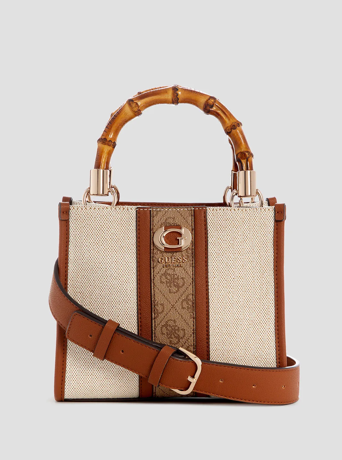 Brown Logo Kerima Bamboo Mini Tote