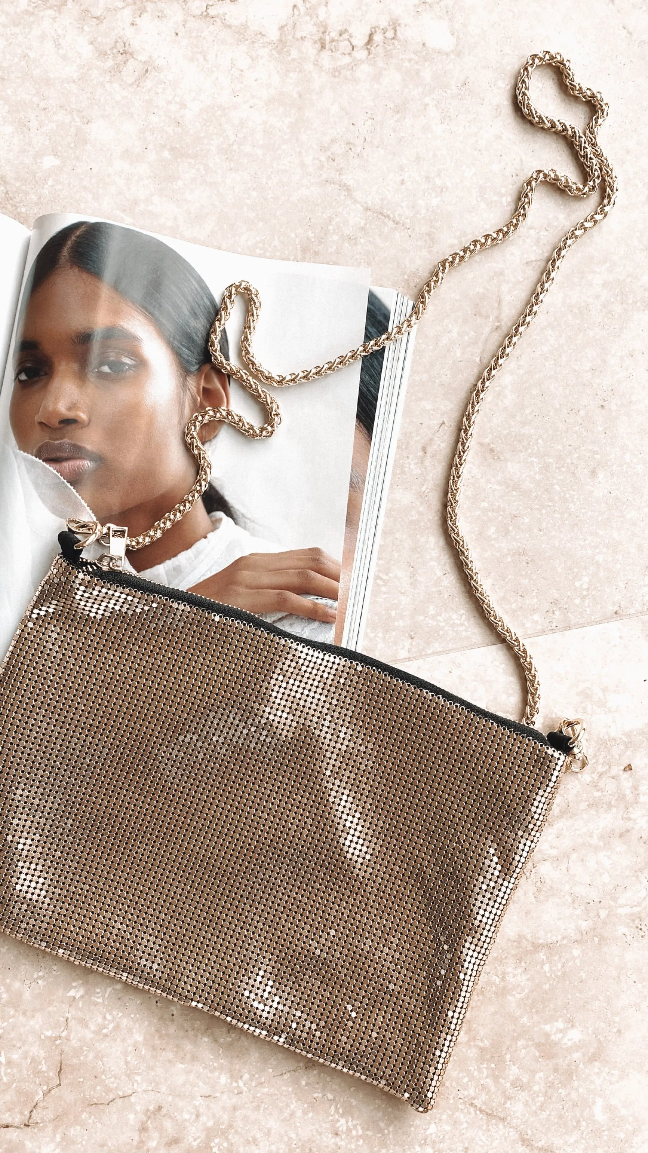 Chain Mesh Bag - Gold