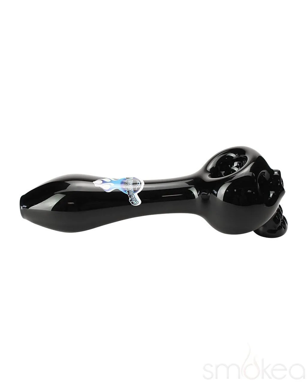 Chameleon Glass Bone Head Skull Hand Pipe