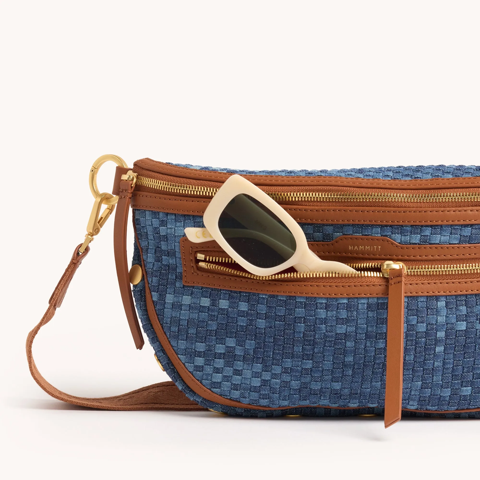 Charles Crossbody | Mosaic Denim/Brushed Gold | Lrg