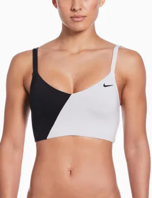 Colour Block V-Neck Midkini - Black