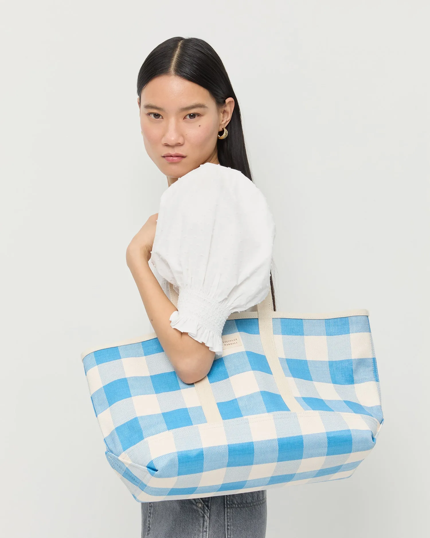 Deanie Blue Gingham Tote