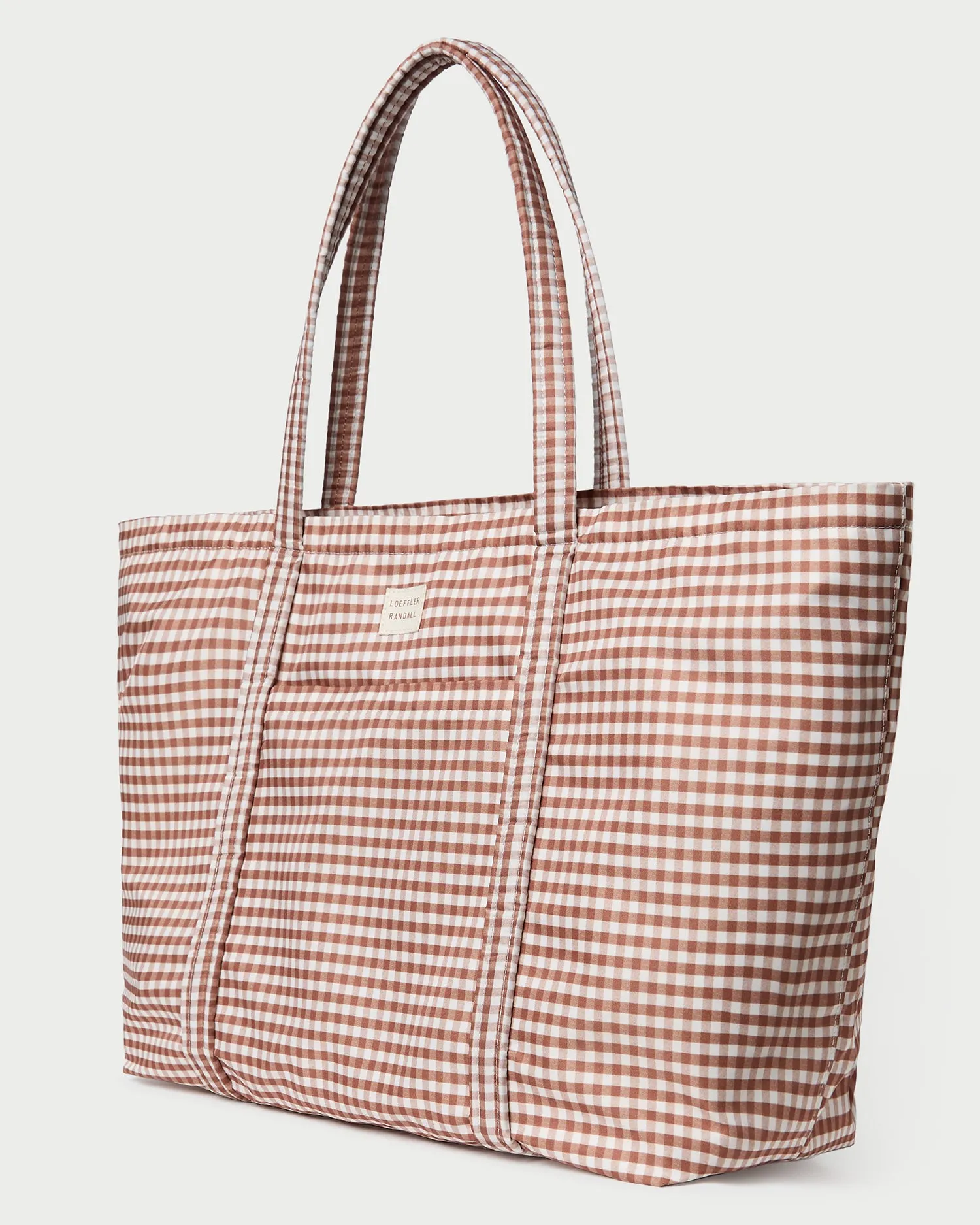 Dina Brown Gingham Travel Tote