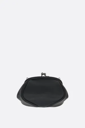 Double Clasp pouch in smooth leather