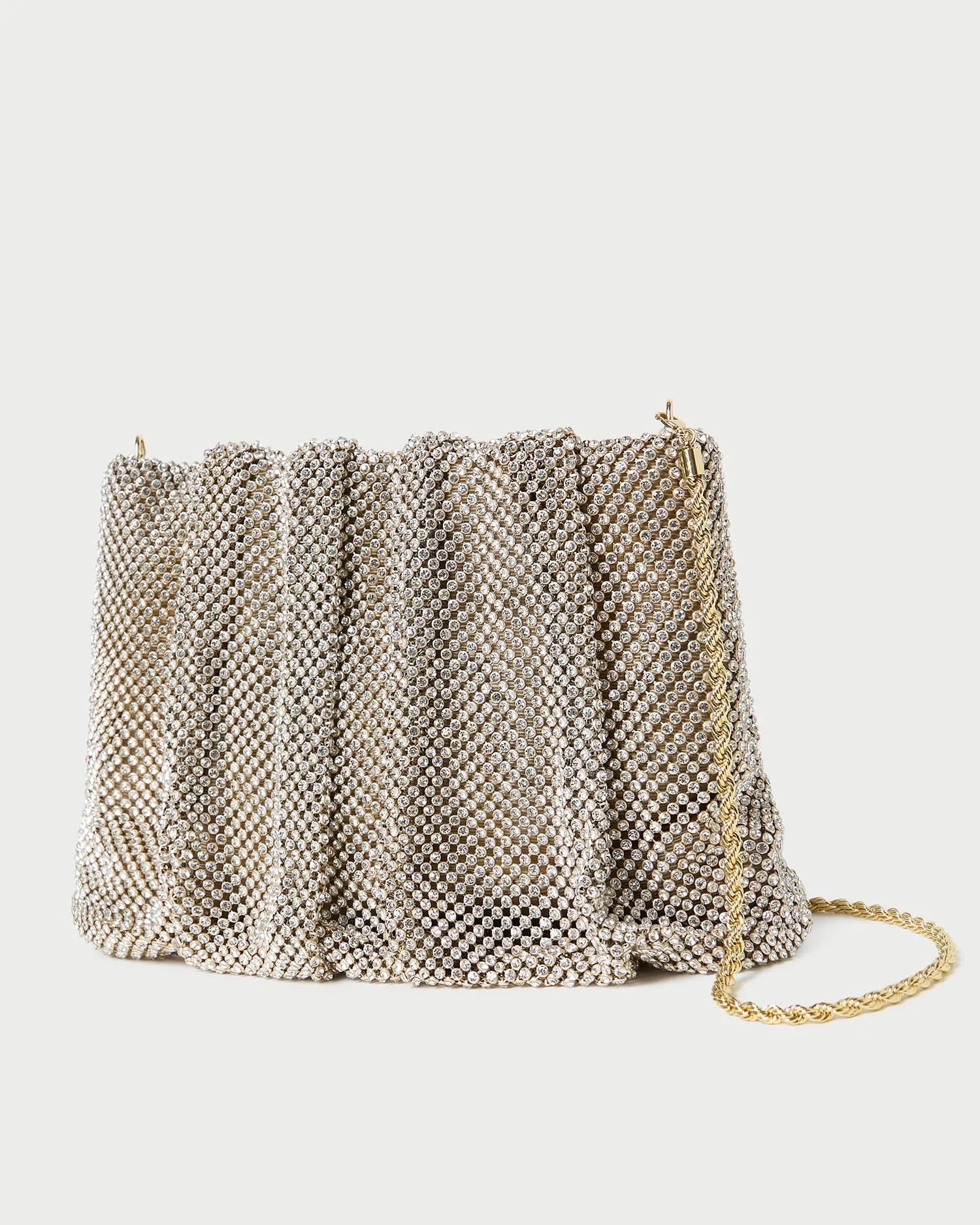 Ember Gold Diamante Gathered Clutch