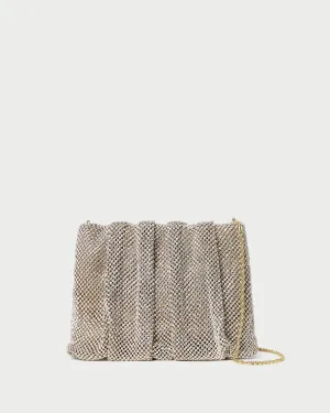Ember Gold Diamante Gathered Clutch