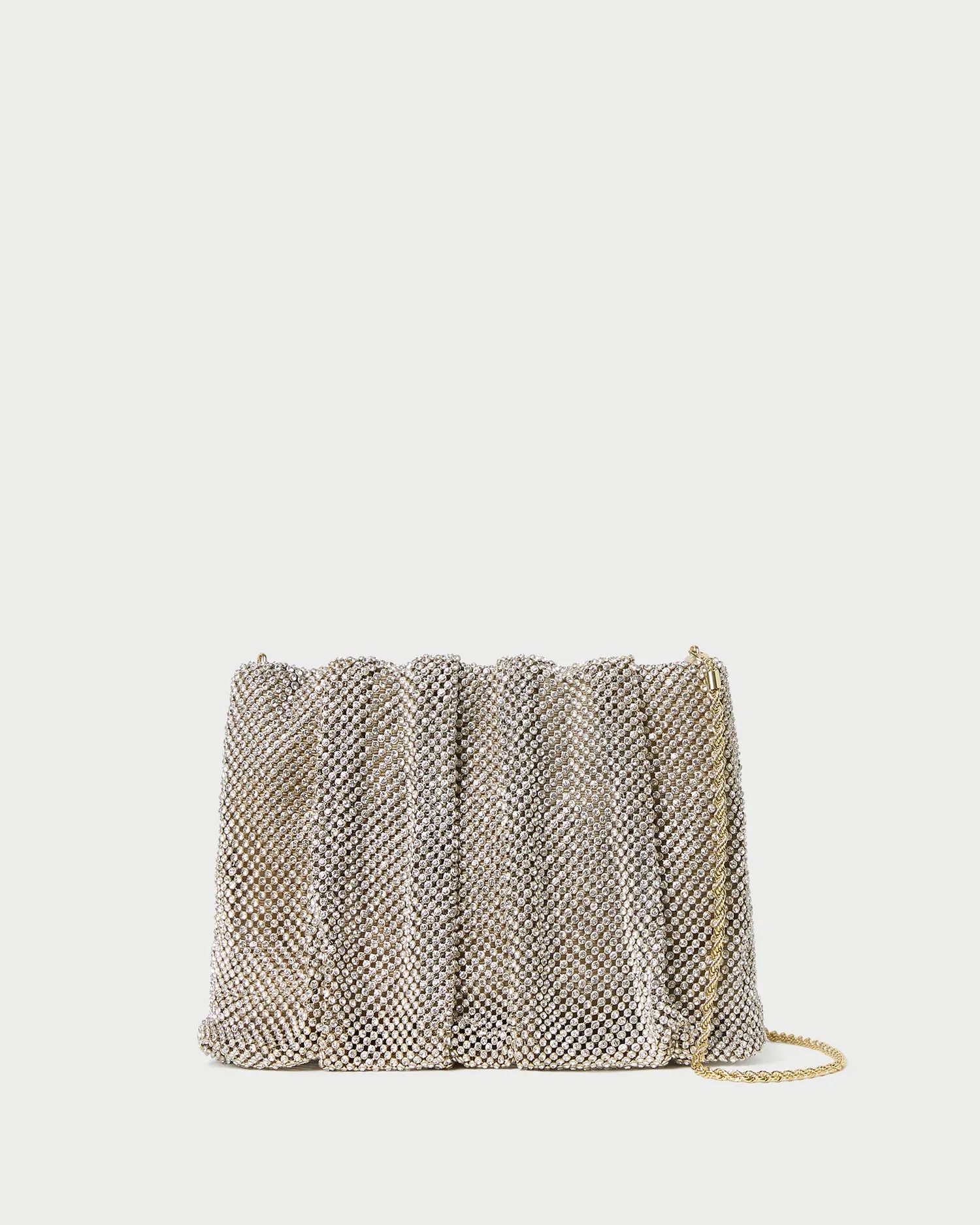 Ember Gold Diamante Gathered Clutch