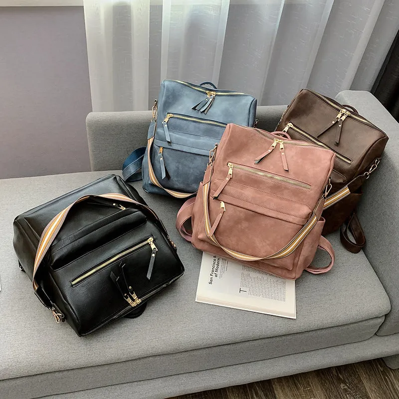 Female Retro British Fashion Simple Net Red Travel Korean Version Backpack