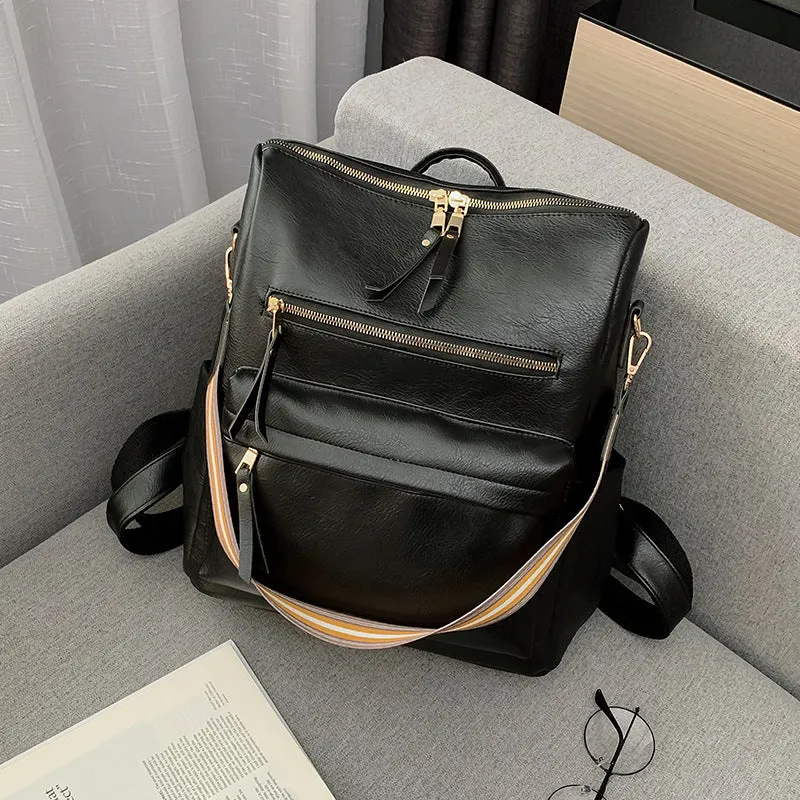 Female Retro British Fashion Simple Net Red Travel Korean Version Backpack