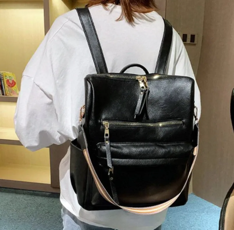 Female Retro British Fashion Simple Net Red Travel Korean Version Backpack