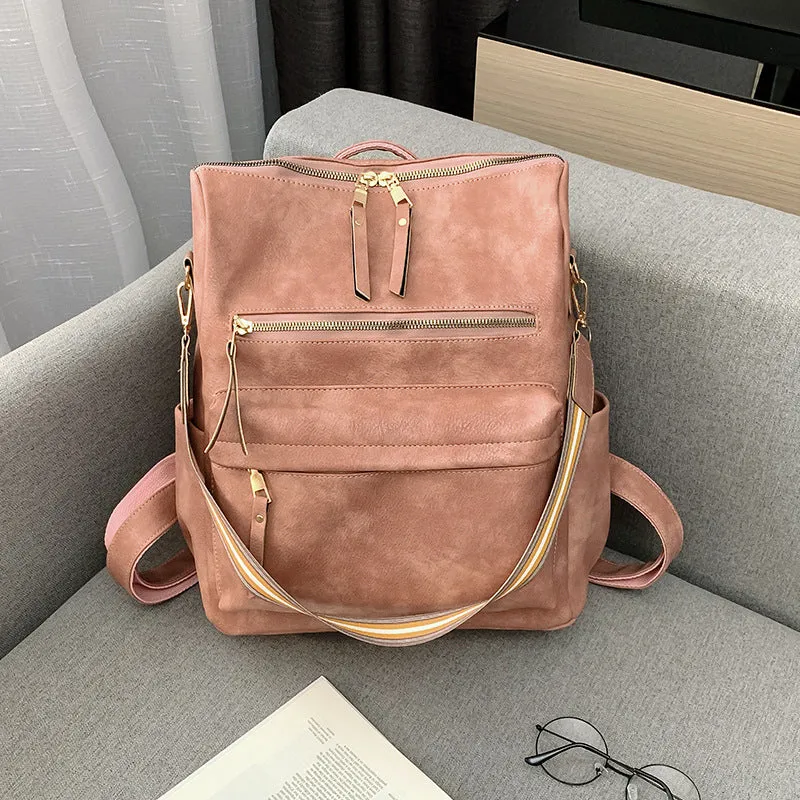 Female Retro British Fashion Simple Net Red Travel Korean Version Backpack