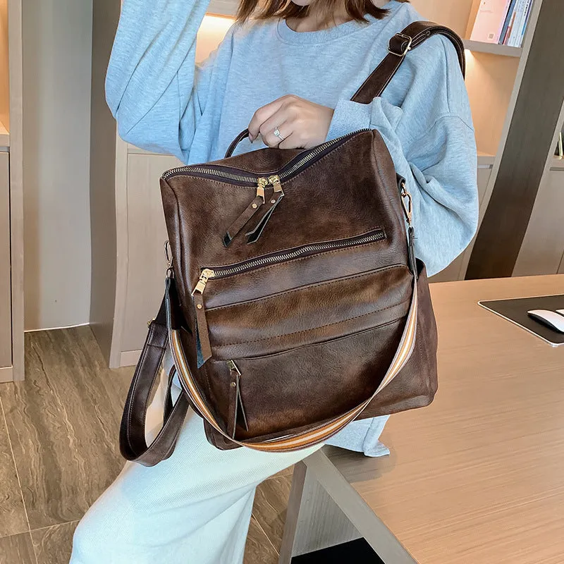 Female Retro British Fashion Simple Net Red Travel Korean Version Backpack