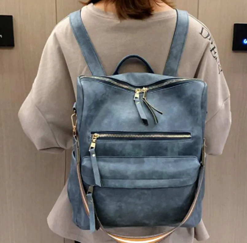 Female Retro British Fashion Simple Net Red Travel Korean Version Backpack