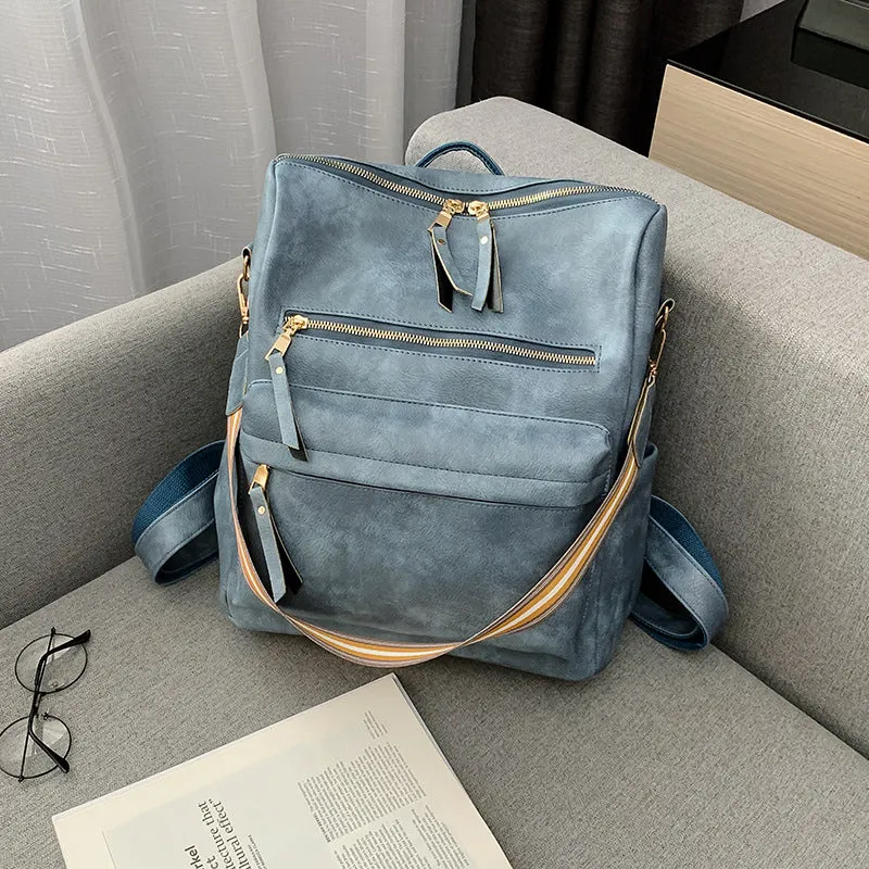 Female Retro British Fashion Simple Net Red Travel Korean Version Backpack