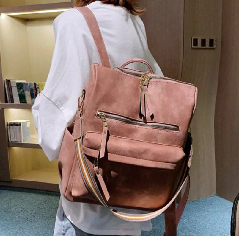 Female Retro British Fashion Simple Net Red Travel Korean Version Backpack