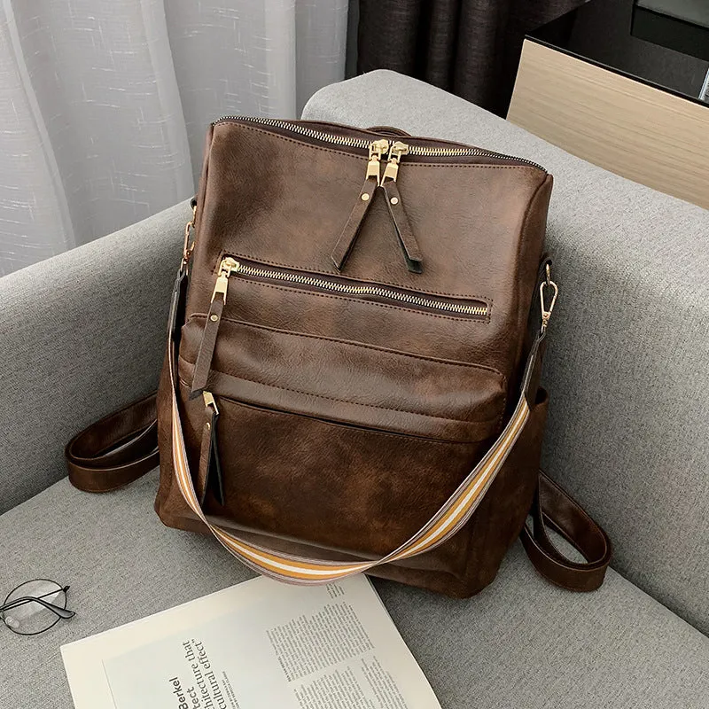 Female Retro British Fashion Simple Net Red Travel Korean Version Backpack