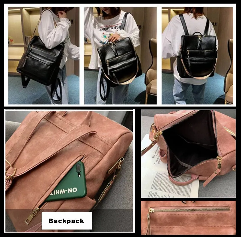 Female Retro British Fashion Simple Net Red Travel Korean Version Backpack