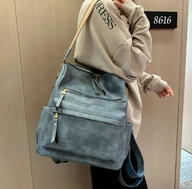 Female Retro British Fashion Simple Net Red Travel Korean Version Backpack
