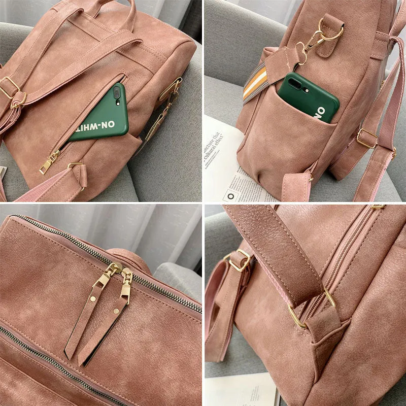 Female Retro British Fashion Simple Net Red Travel Korean Version Backpack