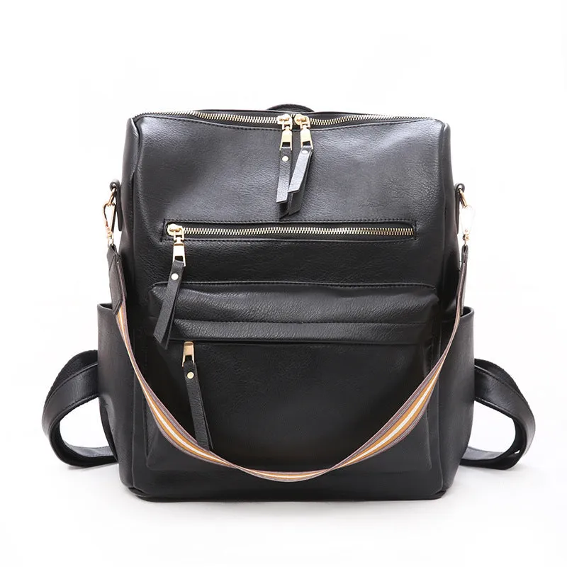 Female Retro British Fashion Simple Net Red Travel Korean Version Backpack