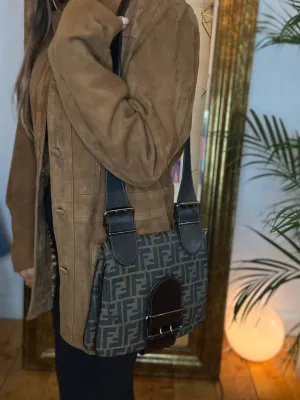 Fendi Zucca Monogram Canvas Shoulder Bag
