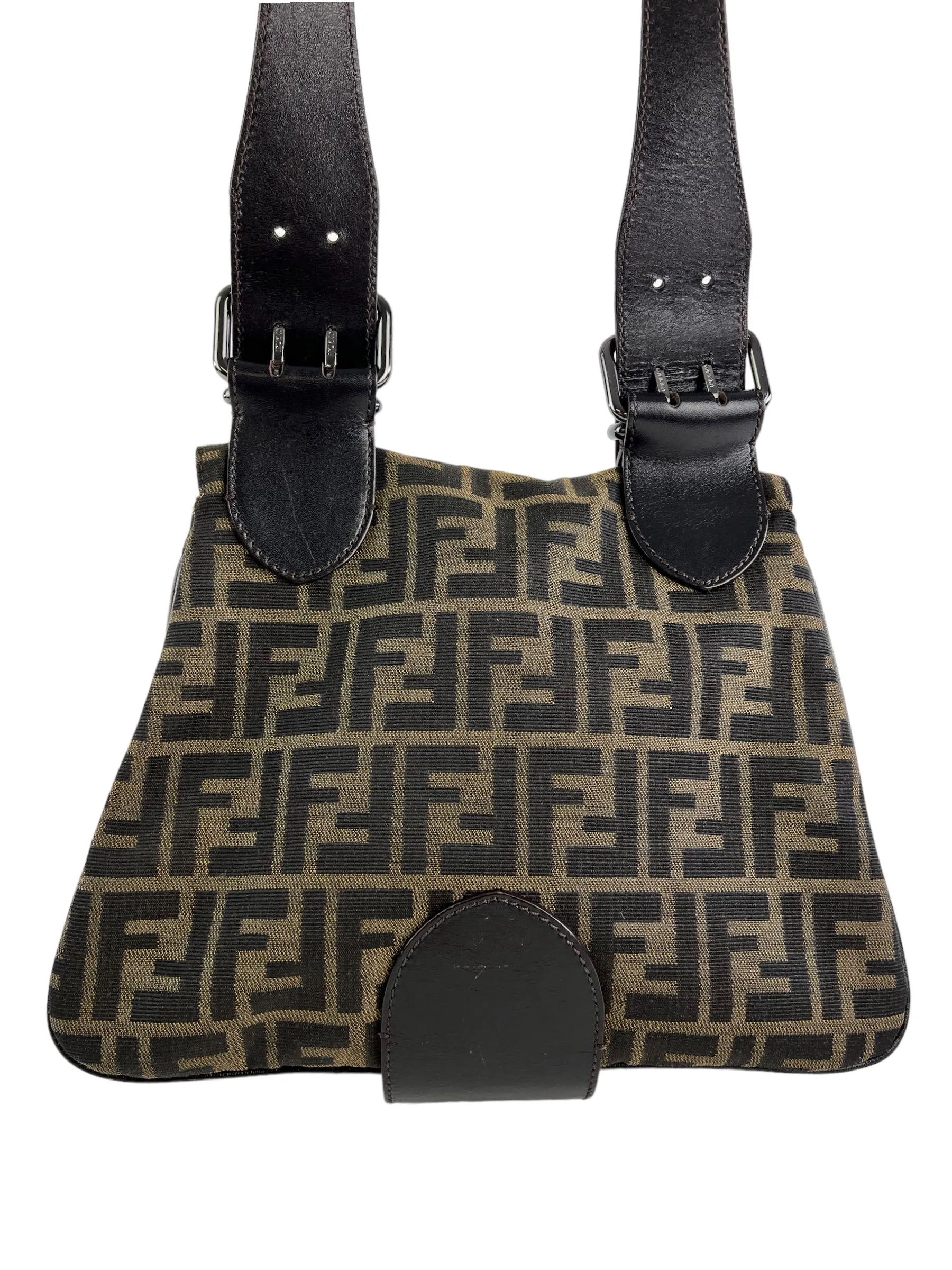 Fendi Zucca Monogram Canvas Shoulder Bag