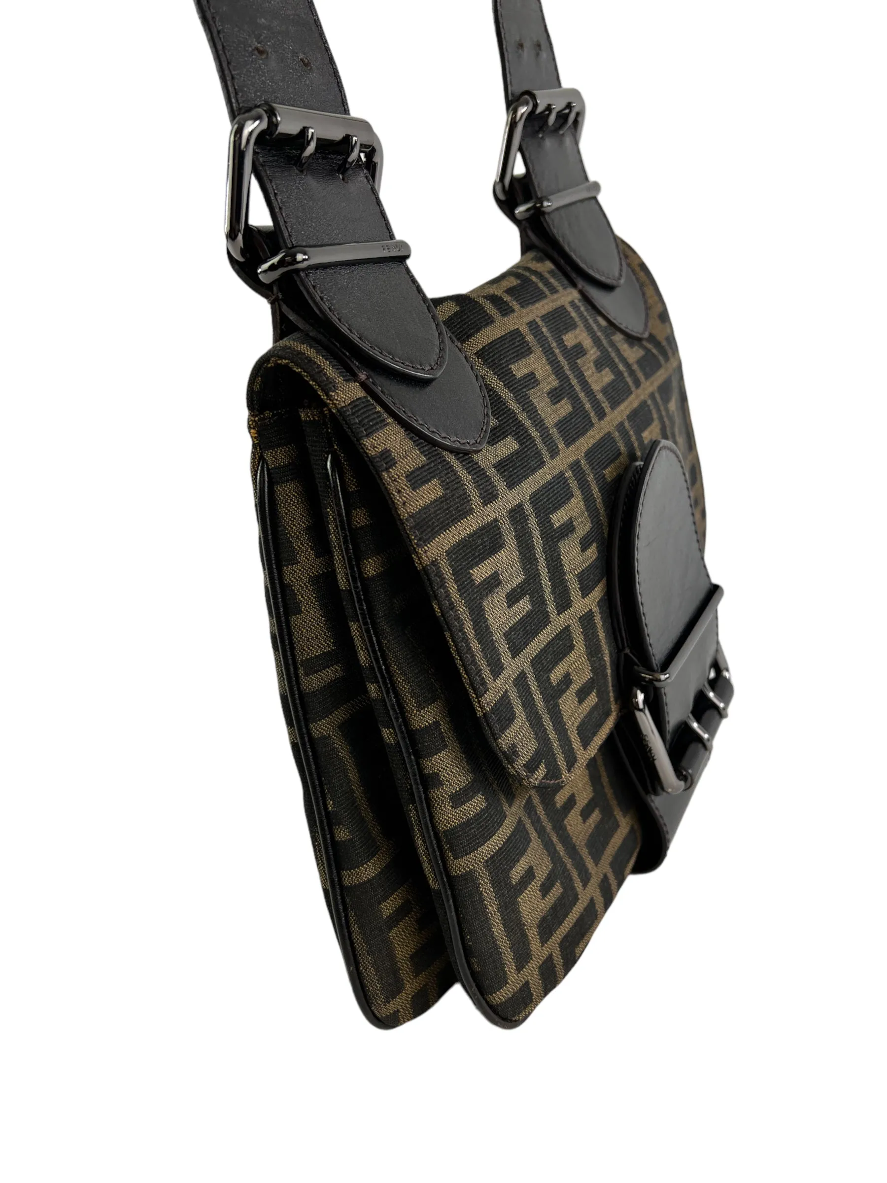 Fendi Zucca Monogram Canvas Shoulder Bag