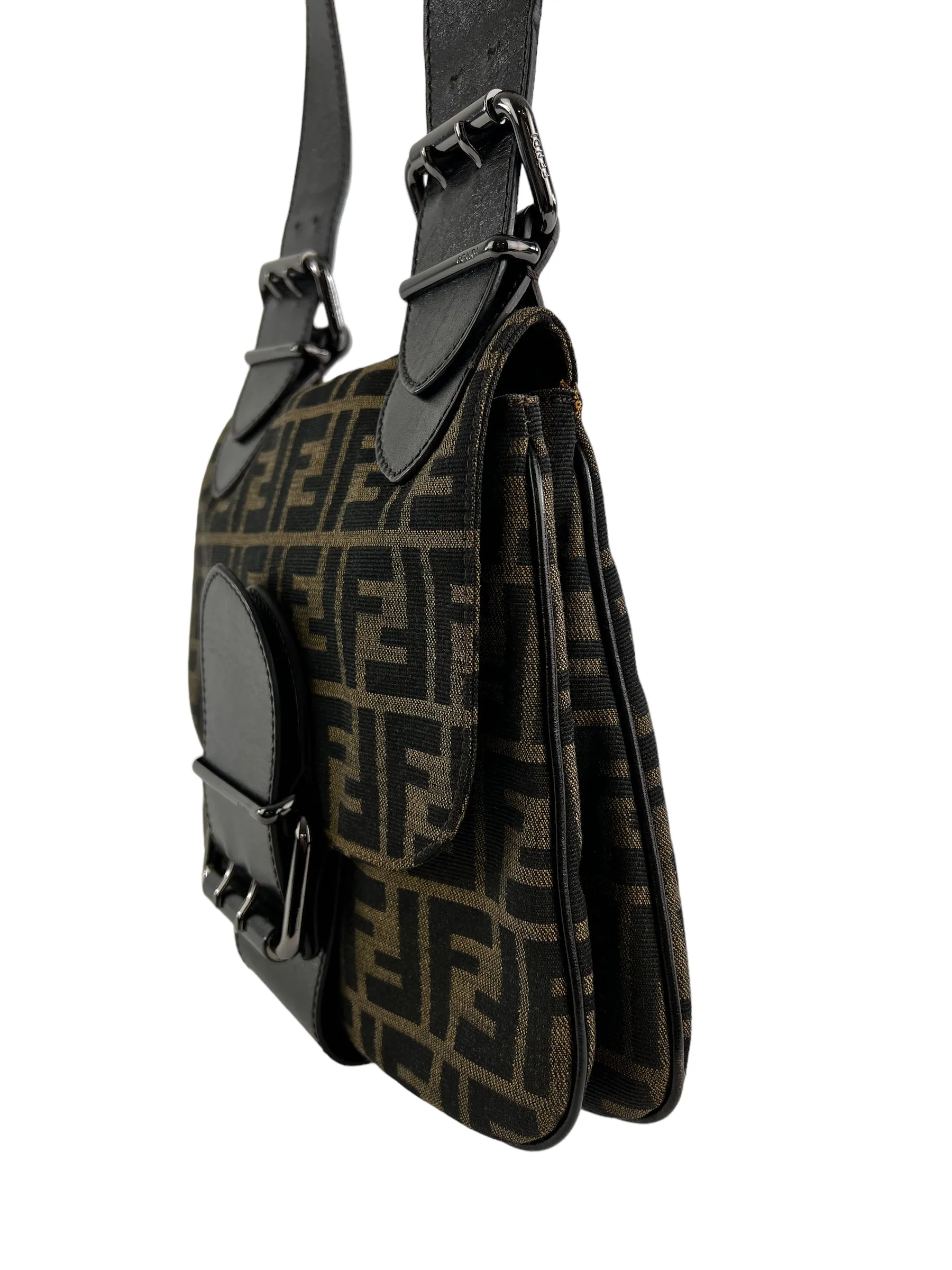 Fendi Zucca Monogram Canvas Shoulder Bag