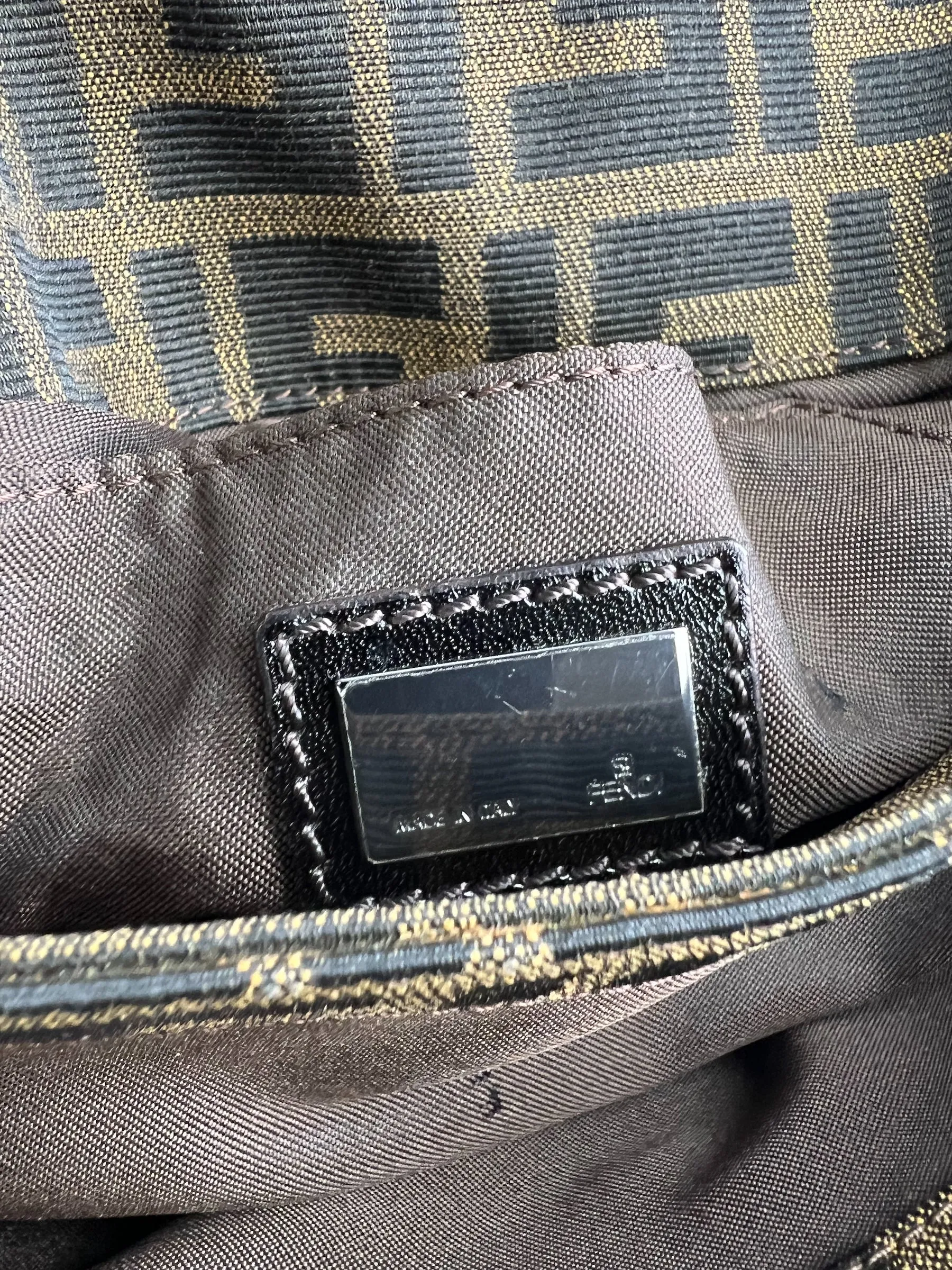 Fendi Zucca Monogram Canvas Shoulder Bag