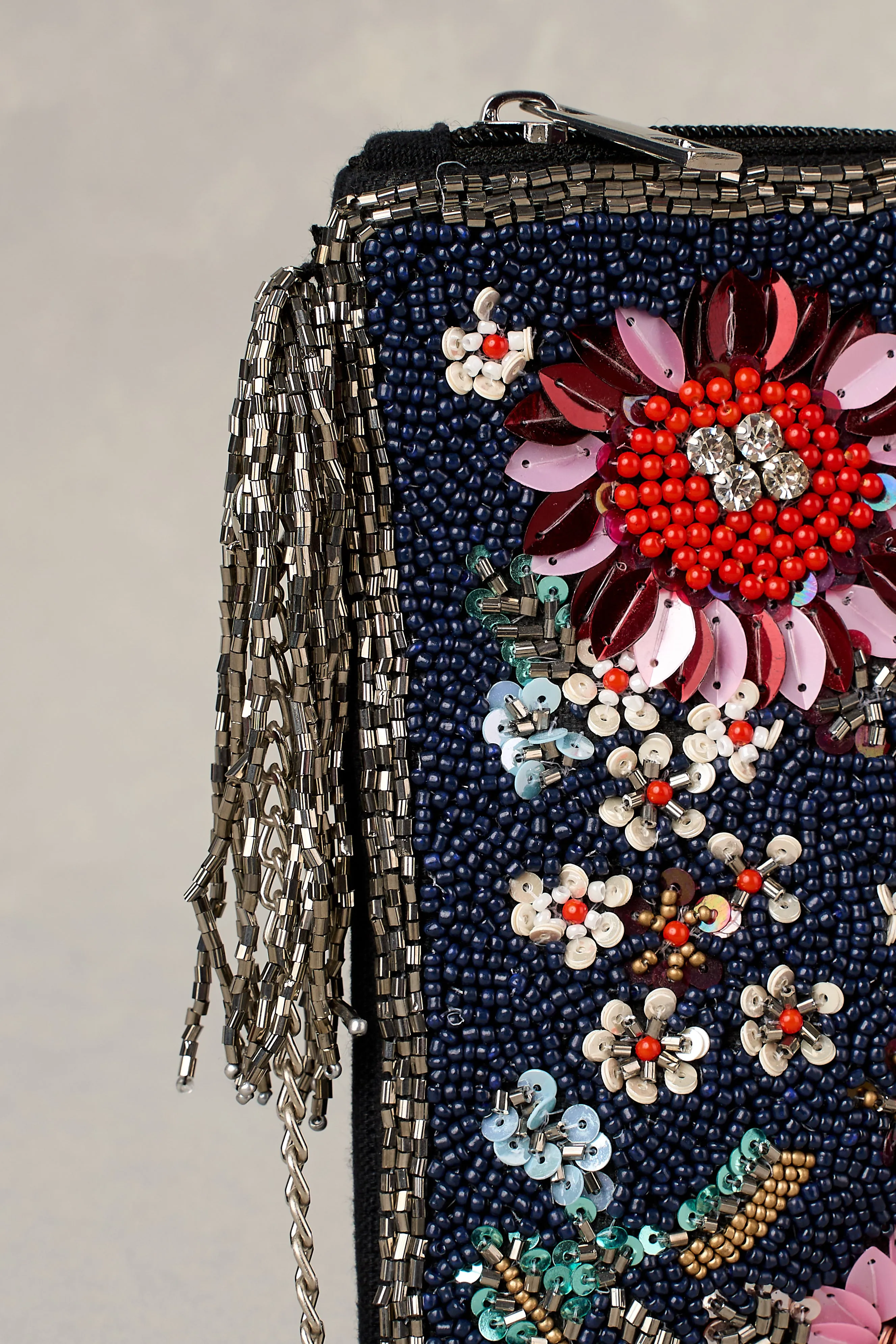 Floral Sequin Clutch - Multicolour