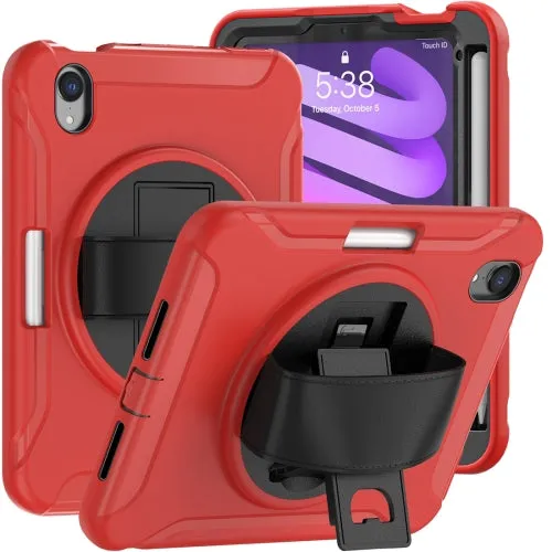 For iPad Mini 360 Degree Rotation PC   TPU Protective Tablet Case with Holder  Hand-strap