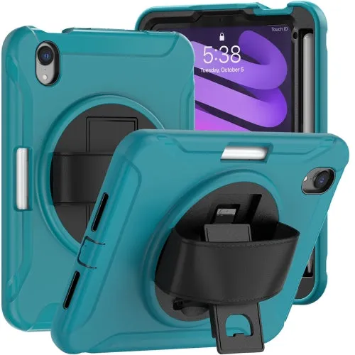 For iPad Mini 360 Degree Rotation PC   TPU Protective Tablet Case with Holder  Hand-strap