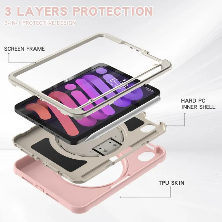 For iPad Mini 360 Degree Rotation PC   TPU Protective Tablet Case with Holder  Hand-strap