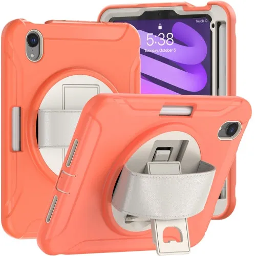 For iPad Mini 360 Degree Rotation PC   TPU Protective Tablet Case with Holder  Hand-strap