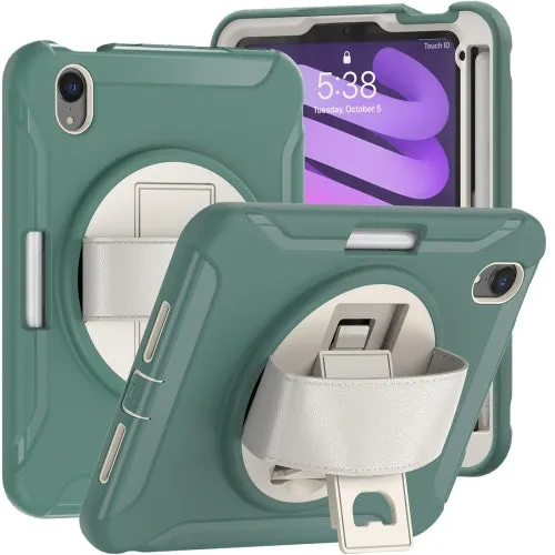 For iPad Mini 360 Degree Rotation PC   TPU Protective Tablet Case with Holder  Hand-strap