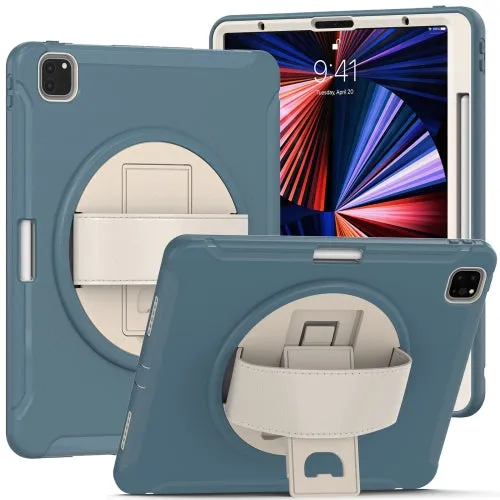 For iPad Pro 360 Degree Rotation PC   TPU Protective Tablet Case with Holder  Hand-strap